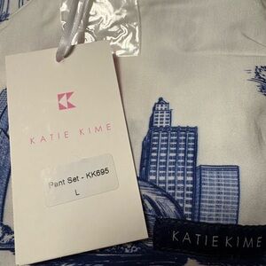 Katie Kime Chicago Blue and White Pajama Set no longer sold pants & shirt